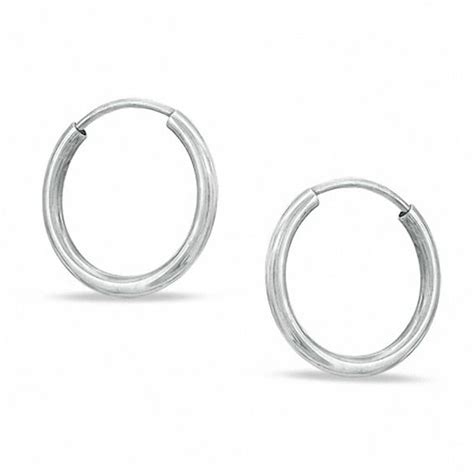 Sterling Silver 14mm Continuous Hoop Earrings Piercing Pagoda