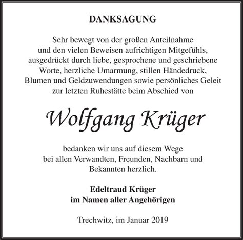 Traueranzeigen Von Wolfgang Kr Ger M Rkische Onlinezeitung Trauerportal