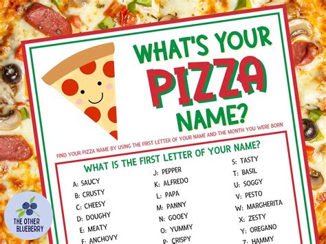 What S Your Pizza Name With Nametags Sign Pizza Party Game Icebreaker