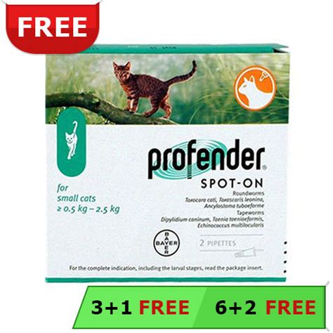 Profender Small Cats & Kittens (0.35 Ml) 2.2-5.5 Lbs 3 + 1 Free Dose ...