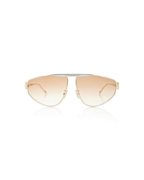 Loewe Spoiler Aviator Frame Metal Sunglasses In Metallic Lyst