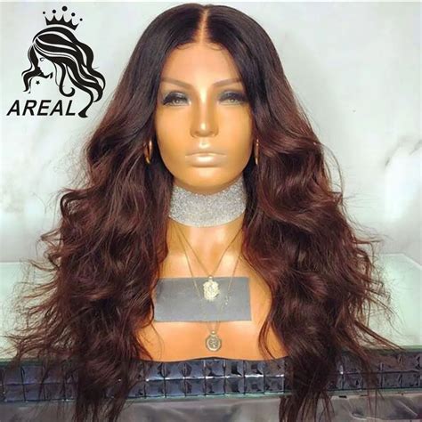 Black Dark Roots Ombre 150 Density Chinese Virgin Wavy Deep Part Lace