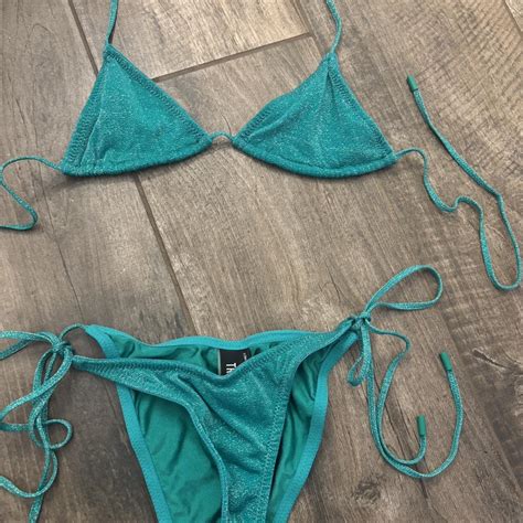 Triangl Bikini JADED SPARKLE Green Fits Small Xs Depop
