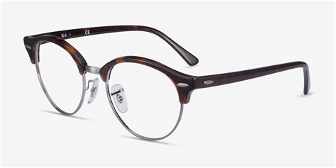 Ray Ban Rb4246v Clubround Browline Tortoise Frame Glasses For Women Eyebuydirect Canada