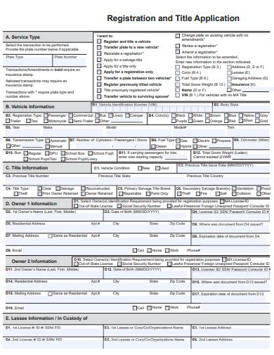 Free Registration Application Samples In Pdf Ms Word