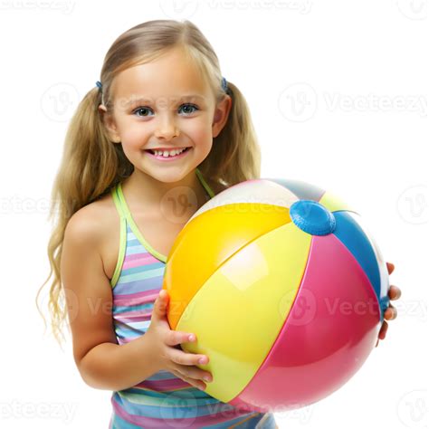 Girl With Beach Ball 48343687 Png