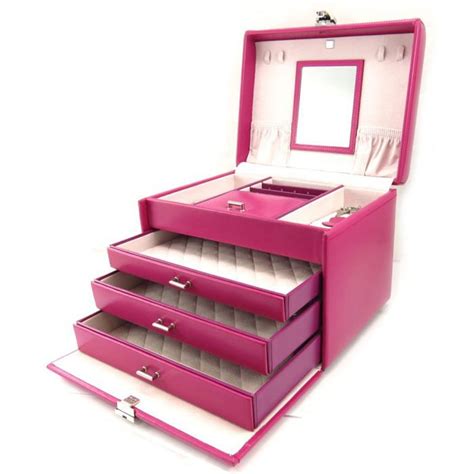 Coffret à Bijoux Cuir Bella Dona Fuschia Cdiscount Maison