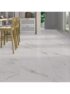 Calacatta Gold Gloss Marble Effect Rectified Porcelain Wall Floor