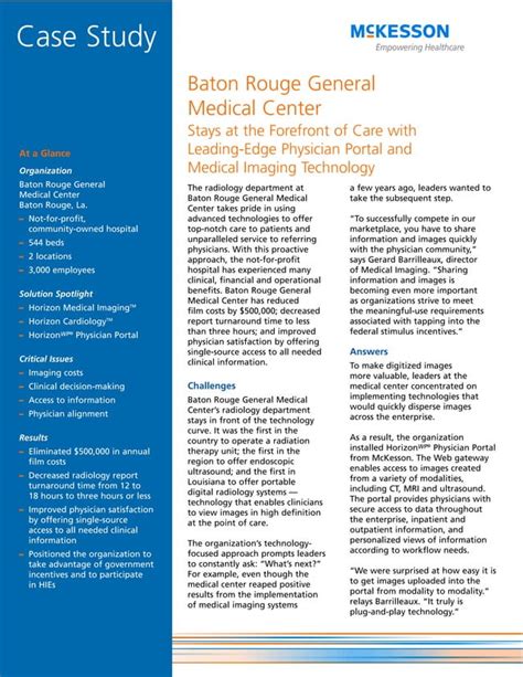 Baton Rouge General Medical Center Medical Imaging | PDF