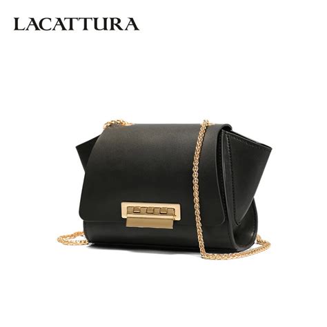 Lacattura Luxury Handbag Designer Women Leather Shoulder Bag Lady Chain