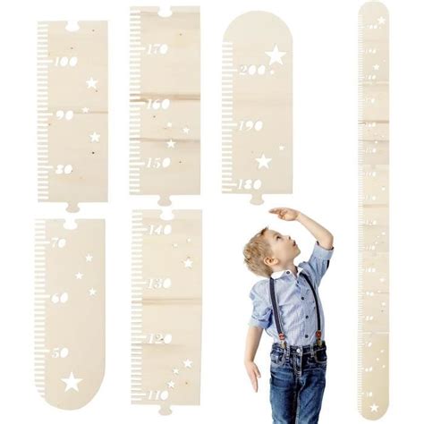 R Gle Mesurer En Bois Amovible Toise Murale Enfant Stickers Toise