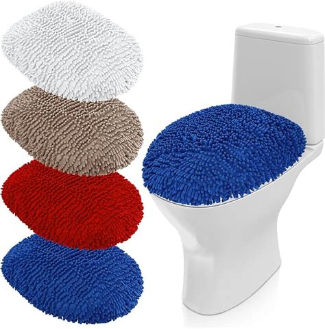 Amazon Peryiter Pcs Toilet Lid Cover Plush Chenille Shag Toilet