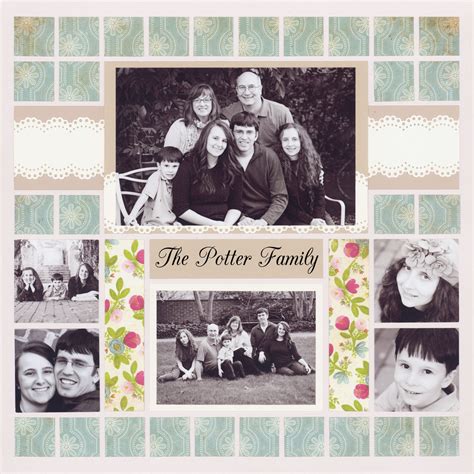 Family Scrapbook Layouts - Pride and Prejudice Theme