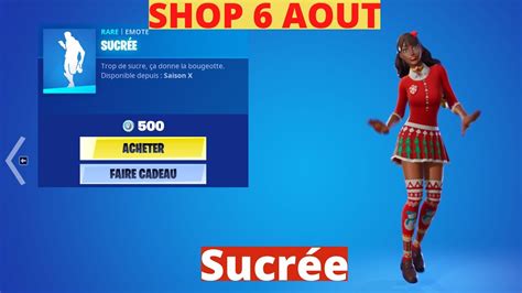 New Sucrée Fortnite Emote Boutique 6 Août Fortnite Battle Item Shop 6 08 6 Aout Youtube