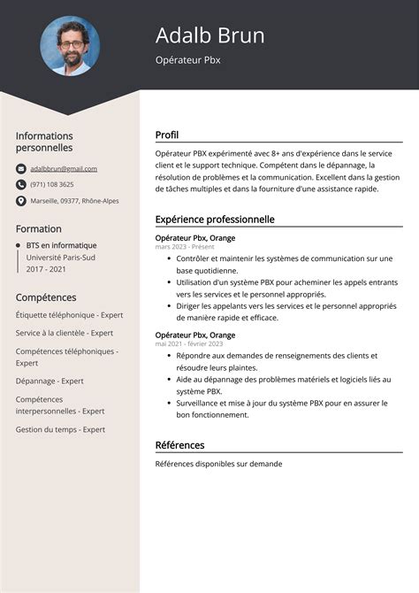 Exemples de CV Opérateur Pbx Modèle et 20 conseils