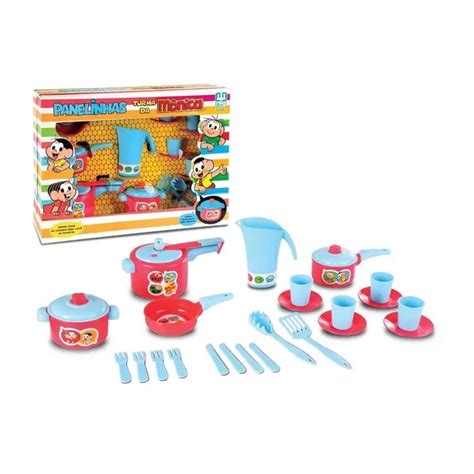 Kit Panelinha De Brinquedo Azul Super Chefe Turma Da M Nica Pe As