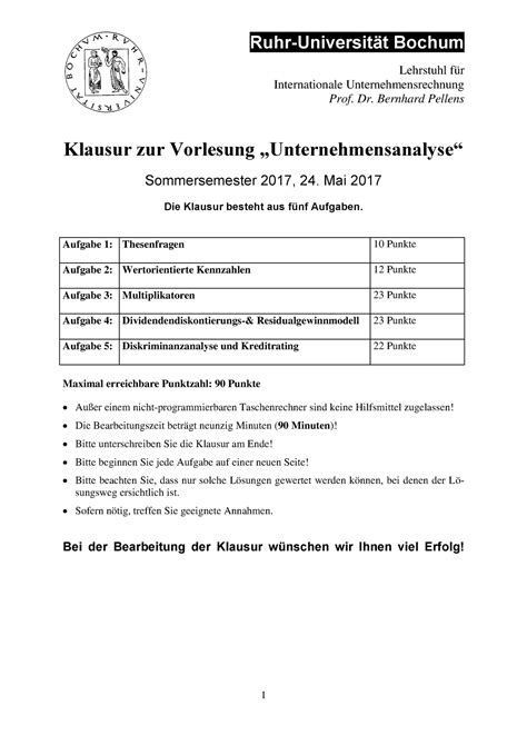 Klausur 23 Mai Sommersemester 2018 Fragen Und Antworten Ruhr