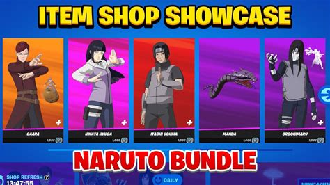 New Fortnite X Naruto Shop Preview Gaara Hinata Hyguga Itachi Uchina Orochimaru Skins