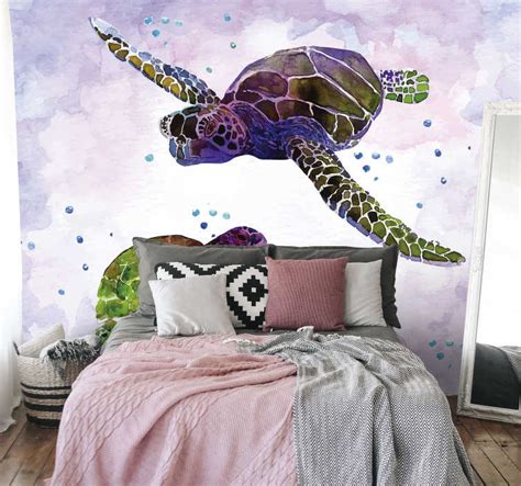 Watercolour Turtles Wall Mural Tenstickers