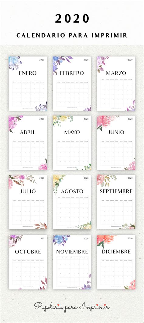 Planificador Mensual Calendarios Para Imprimir Gratis