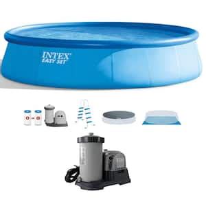 Intex Easy Set Pool Ft Round In D Inflatable With Ladder Pump