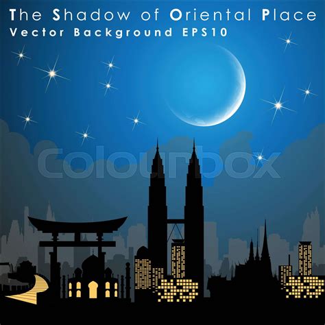 World's famous landmarks and monuments. Oriental Place. | Stock vector