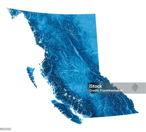 British Columbia Topographic Map Isolated Stock Photo Download Image