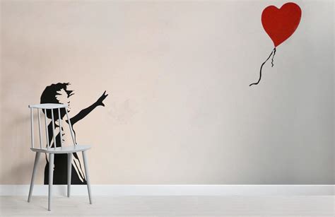 Banksy Balloon Girl Wallpaper Mural Hovia Graffiti Room Girl