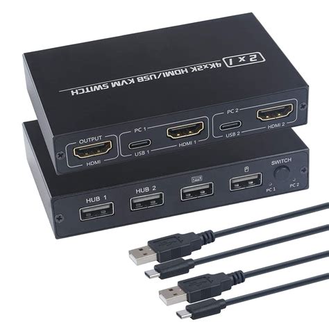 KCEVE KVM Switch HDMI 2 Port, USB KVM Umschalter mit UHD 4K, 2 PC ...