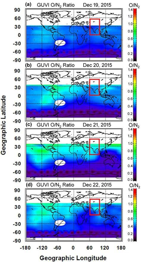 Variation Of Thermospheric Neutral Composition Timed Guvi Global Maps