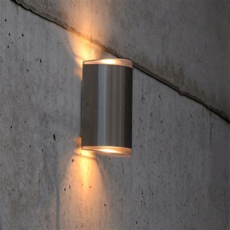 Lutec Path 15w Exterior LED Up And Down Wall Light In Stainless Steel