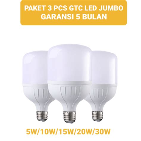 Paket Pcs Gtc Lampu Bohlam Led Jumbo W W W W Watt Lazada