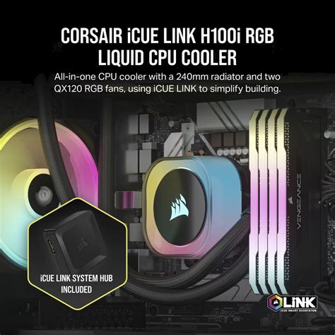 Jual Corsair Icue Link H100i Rgb Black 240mm Liquid Aio Water Cpu Cooler Processor Shopee