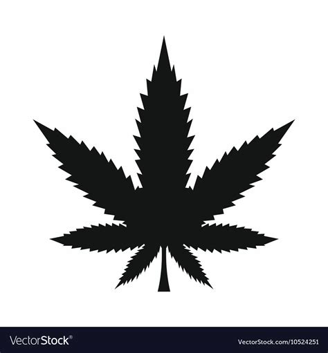 Cannabis Leaf Icon Simple Style Royalty Free Vector Image