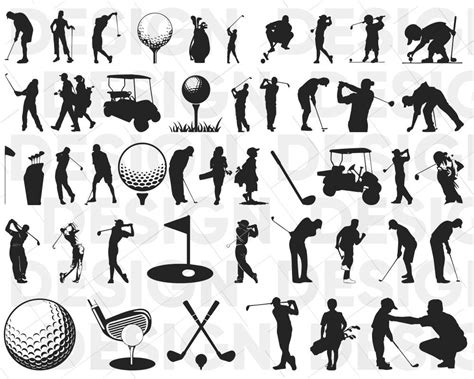 40 Golf Svg Bundle Golf Ball Svg Golf Player Svg Golf Silhouette Svg