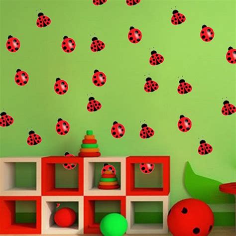 Nursery Ladybug Decal Nursery Wall Decal Murals Ladybug Wall Decor