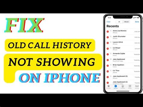 How To Fix Old Call History Not Showing On An Iphone Youtube