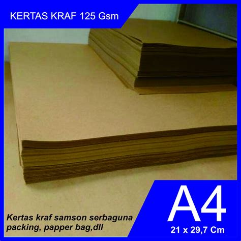 Jual Kertas Samson Kraf 125 Gsm A4 21 X 29 7Cm Kertas Coklat Isi 10