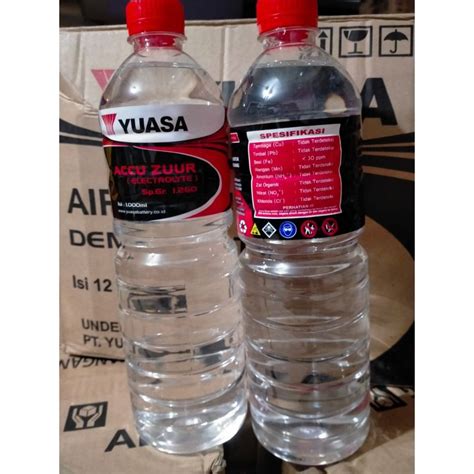 Jual Air Aki Merah Yuasa Air Accu Zuur Yuasa Liter Shopee Indonesia