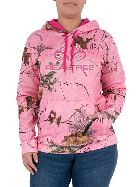 Realtree Womens Camo Performance Pullover Fleece Hoodie