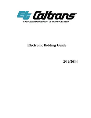 Fillable Online Dot Ca Electronic Bidding Guide Caltrans