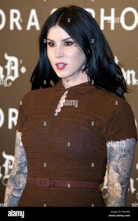 Madrid Spain 7th Oct 2015 Tattoo Artist Kat Von D Presents Her New