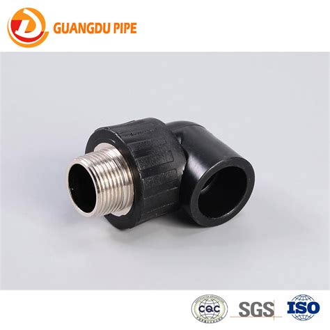 Plumbing HDPE Pipe Fittings Female Male Threaded Elbow Fitting For