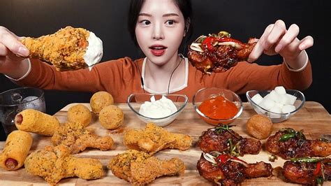 Sub뿌링클 맛초킹 치킨 먹방 뿌링핫도그 치즈볼까지 단짠단짠 꿀조합 리얼사운드 Chicken Mukbang Asmr