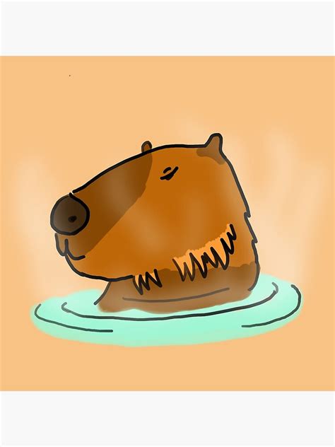 Capybara Enjoy A Hot Spring Bath Poster For Sale By DeanChenArt Redbubble