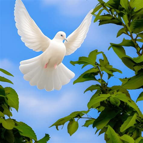 Heavenly White Dove In Sky · Creative Fabrica