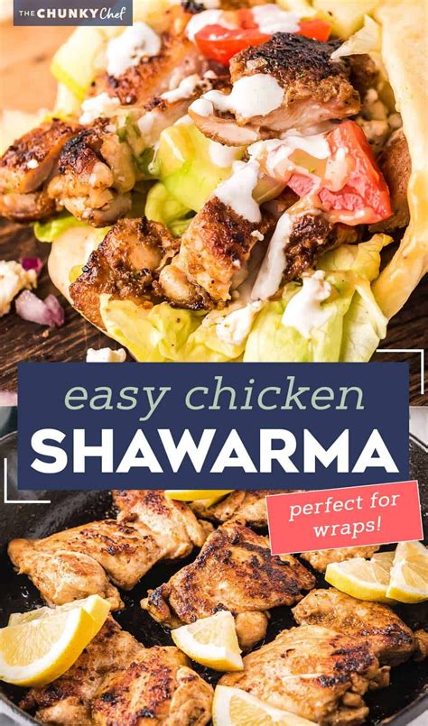 Easy Chicken Shawarma The Chunky Chef Favorite Recipes Chicken