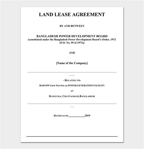 17 Free Land Lease Agreements Word Pdf