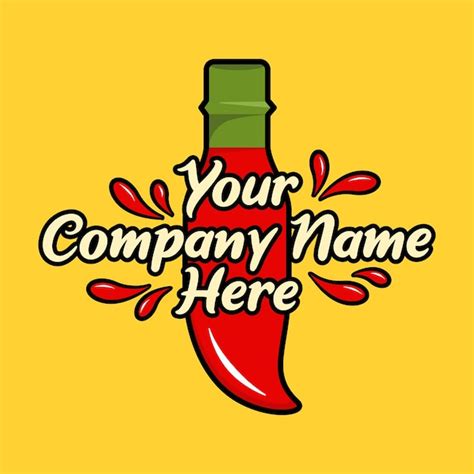 Premium Vector Red Bottle Of Hot Chili Pepper Sauce With Splash In Yellow Background