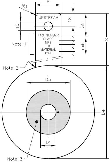 Dimensions of Restriction Orifice Plates for ASME B16.5 Raised Face Flanges